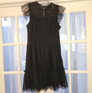All Saints Shimmering Black Mini Dress